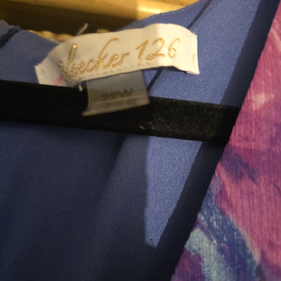 Bleecker 126 Faux Wrap Dress . Size 22 W. Purple/ Pink/ Blue/ White - Picture 3 of 16